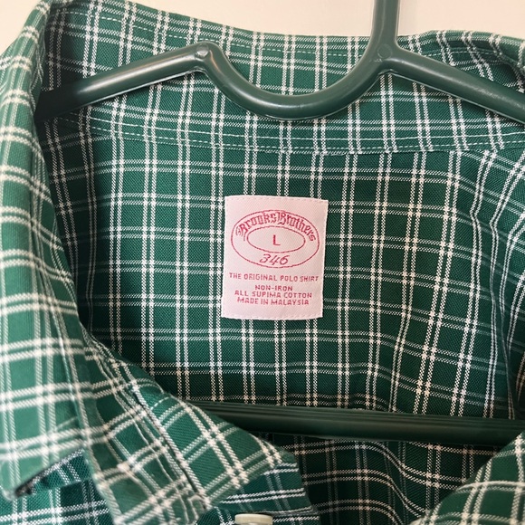 Brooks Brothers green 346 shirt large button down - Picture 3 of 4